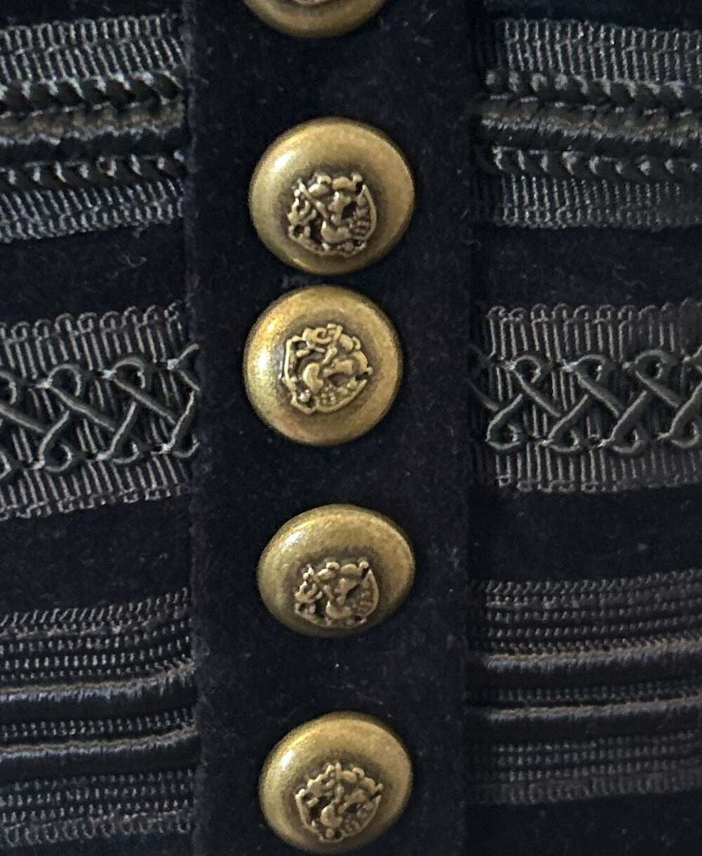 Torrid Black Velvet Military Style Jacket with Gold Button Details - Picture 6 of 11